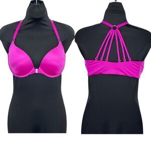 Victoria's Secret Fuchsia Halter Strappy Bra